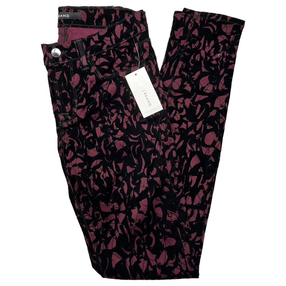 NWT J Brand Velvet Brocade Skinny Jeans Pants Gothic Goth Size 25 MSRP $248